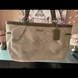 White and Silver Coach Bag!!